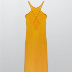 Zara orange ribbed dress